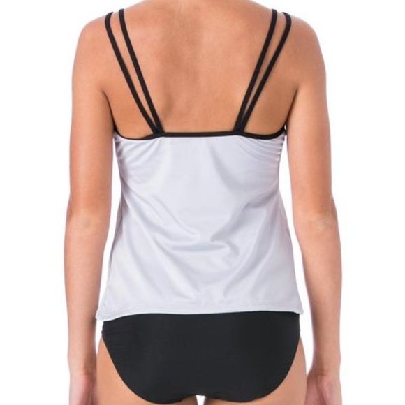 MAINSTREAM Silver Grey Black Tankini - Size 12 - Picture 2 of 3